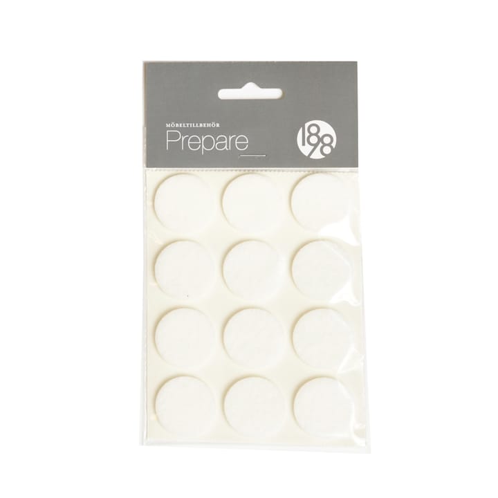 프리페어 가구 플로어 ��프로텍터 - White, self-adhesive felt, ø28 mm, 12 pcs - 1898