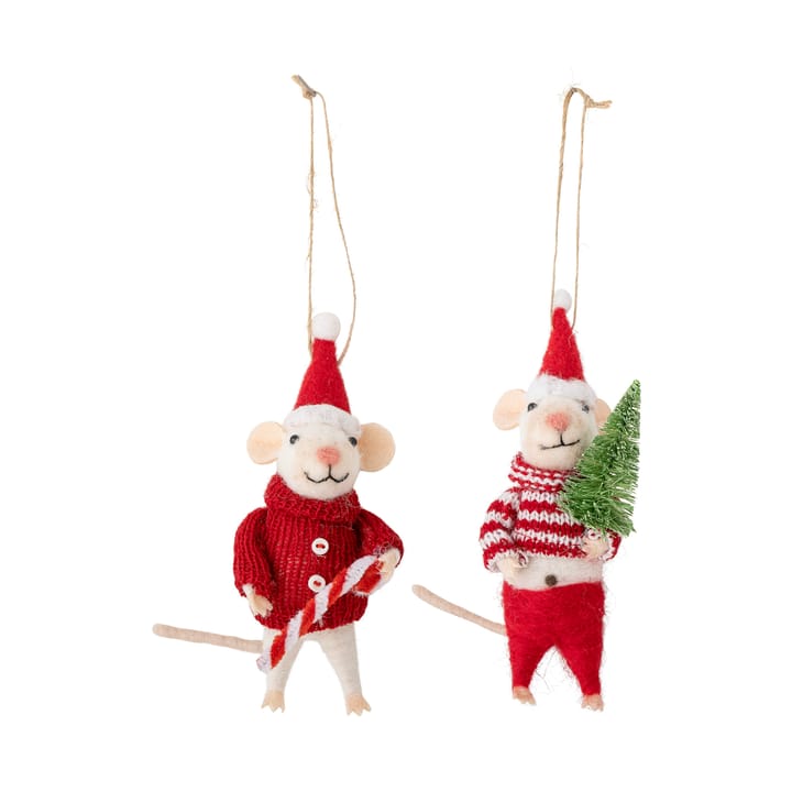 Peo 크리스마스 트리 데코레이션 울 2 pieces - Christmas mice - Bloomingville | 블루밍빌