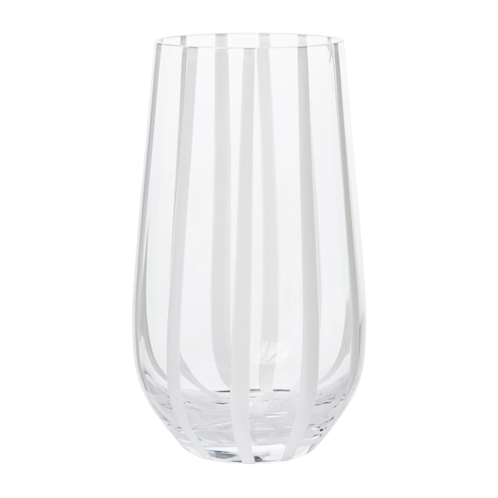 스트라이프 드링킹 잔 55 cl - Clear-white stripes - Broste Copenhagen | 브로스테코펜하겐