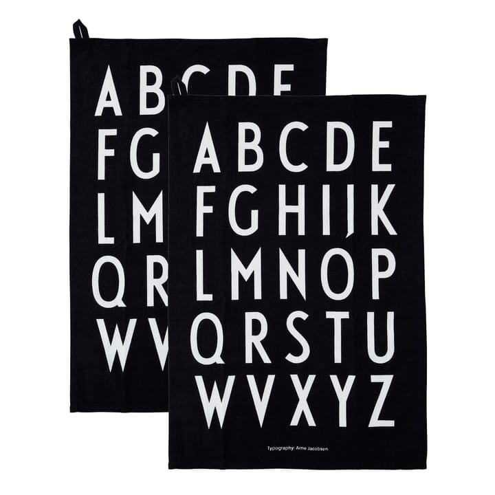 주방타올 40x60 cm 2�개 세트 - Black - Design Letters | 디자인레터스