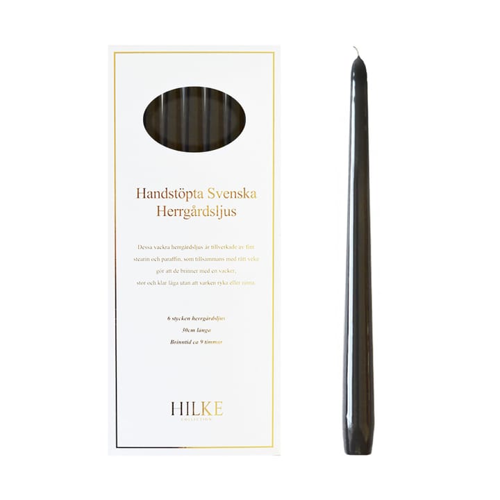 Herrgårdsljus 캔들 30 cm 6개 세트, Black glossy Hilke Collection | 힐케 콜렉션