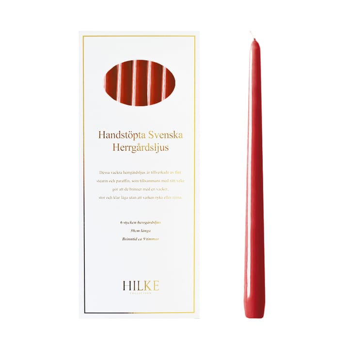 Herrgårdsljus 캔들 30 cm 6개 세트, Red glossy Hilke Collection | 힐케 콜렉션