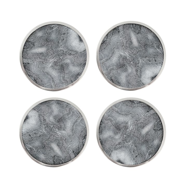 Hilke Collection 코스터 Ø10 cm 4-pack, Marble-gray-nickel Hilke Collection | 힐케 콜렉션