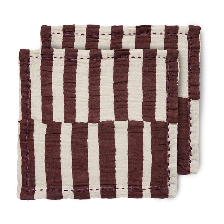 Striped 코튼 냅킨 30x30 cm 2개 세트 - Burgundy - HKliving | 에이치케이리빙