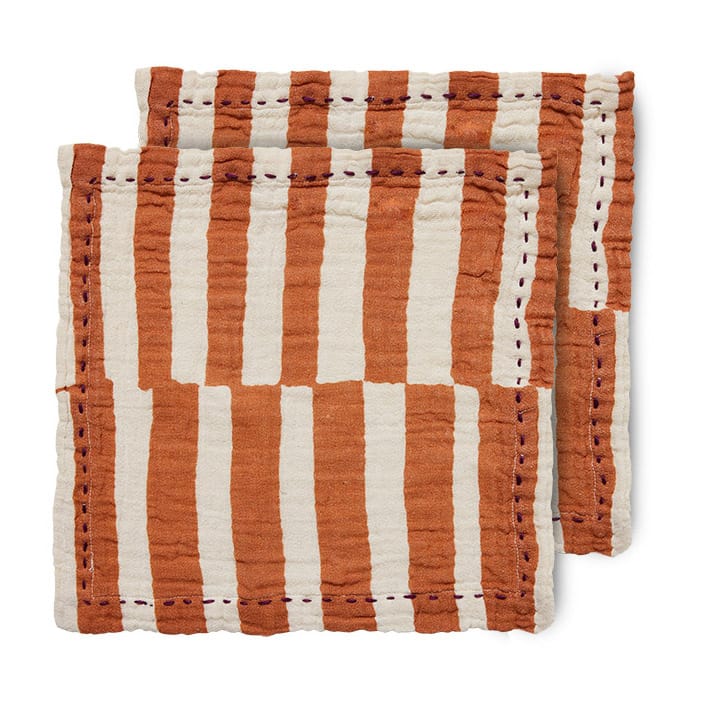 Striped 코튼 냅킨 30x30 cm 2개 세트 - Mandarin - HKliving | 에이치케이리빙