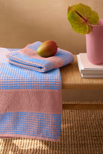 체크 타월 50x100 cm - Soft pink-blue - Juna | 주나