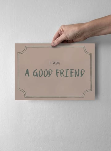 Good friend 졸업장 포스터 21x30 cm - Dusty rose - Kunskapstavlan®