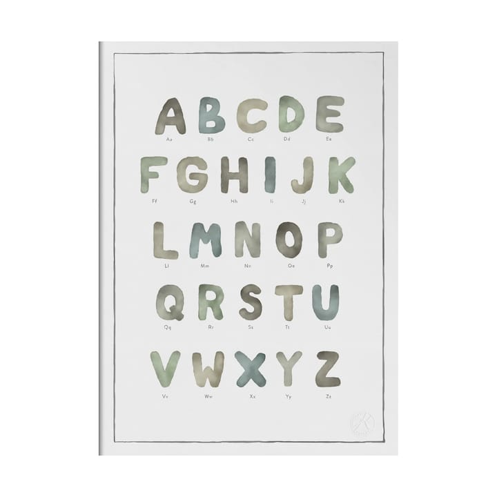 The Alphabet watercolour 포스터 - 30x40 cm - Kunskapstavlan®