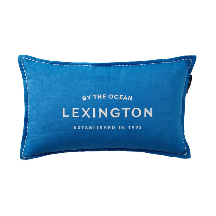 로고 자수 리넨/코튼 쿠션 30x50 cm - Blue - Lexington | 렉싱턴