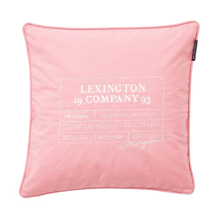 로고 오가닉 코튼 캔버스 쿠션 커버 50x50 cm - Pink - Lexington | 렉싱턴