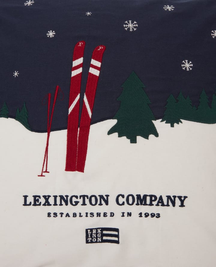 Evening Skis 오가닉 코튼 트윌 쿠션 커버 50x50 cm - Dark blue-white multi - Lexington | 렉싱턴
