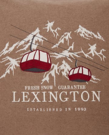 Fresh Snow Ski Lift 울 믹스 쿠션 커버 50x50 cm - Beige-white-red - Lexington | 렉싱턴