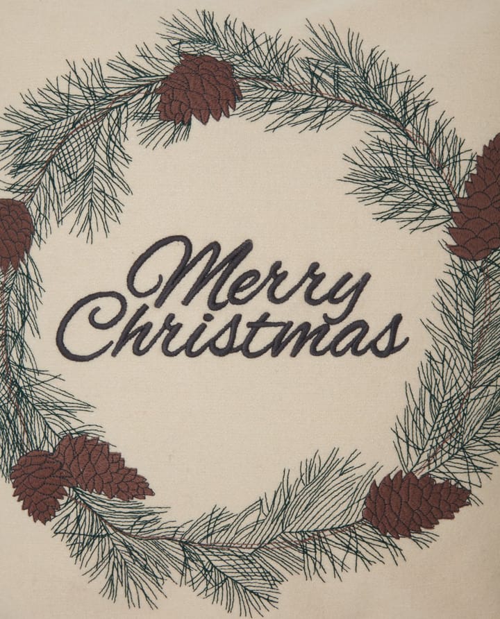 Merry 크리스마스 울 믹스 쿠션 커버 50x50 cm - White-green-beige - Lexington | 렉싱턴