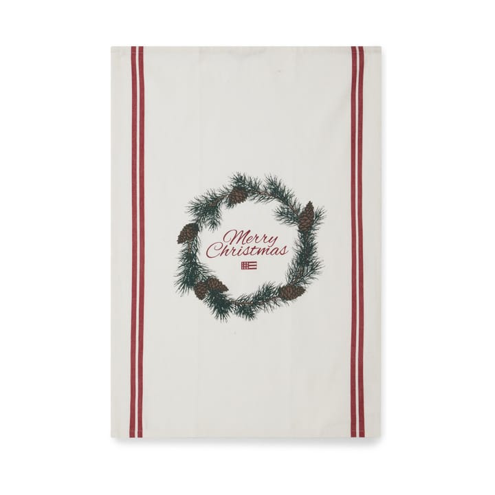 Merry 크리스마스 오가닉 코튼 주방 타월 50x70 cm - White-red-green - Lexington | 렉싱턴