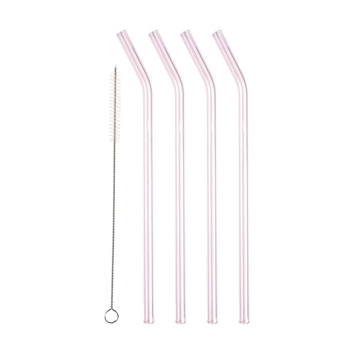 링비 유리 빨대 21.5 cm 4개 세트, Pink Lyngby Glas | 링비 글라스