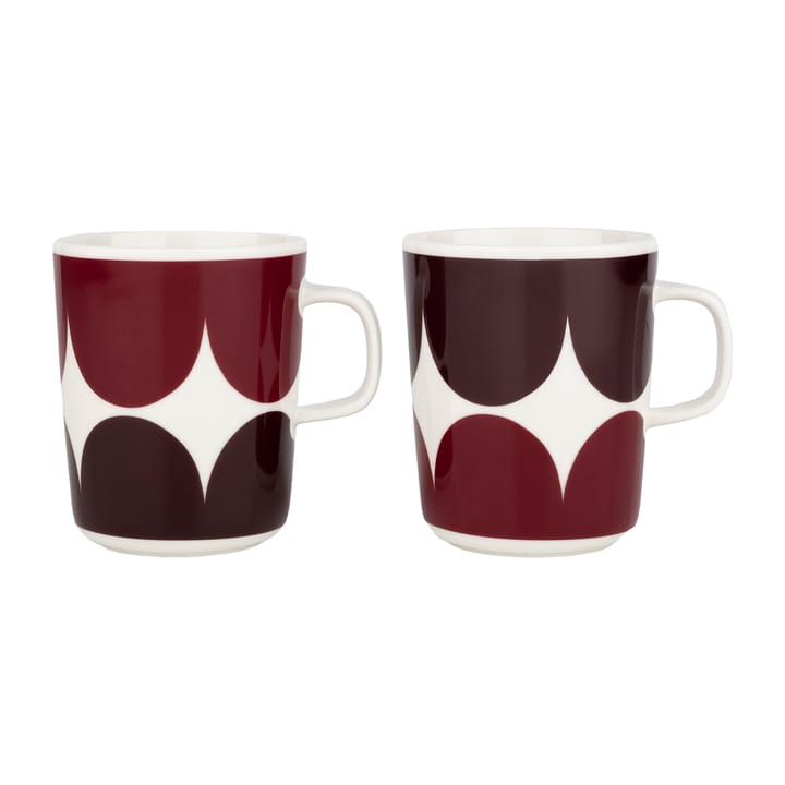 하르카 머그 25 cl 2개 세트 - white-dark wine-dark red - Marimekko | 마리메꼬