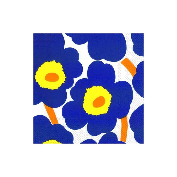 Unikko 냅킨 33x33 cm 20개 - blue-yellow - Marimekko | 마리메꼬