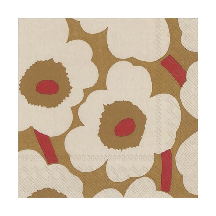 Unikko 냅킨 33x33 cm 20개 - Dark cream-red - Marimekko | 마리메꼬