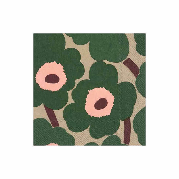 Unikko 냅킨 33x33 cm 20개 - green-pink - Marimekko | 마리메꼬