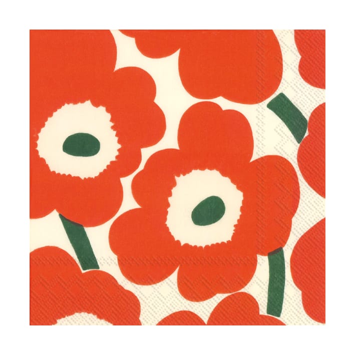 Unikko 냅킨 33x33 cm 20개 - Orange/Green - Marimekko | 마리메꼬