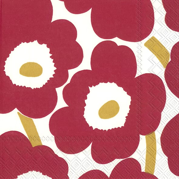 Unikko 냅킨 33x33 cm 20개 - Red-Gold - Marimekko | 마리메꼬