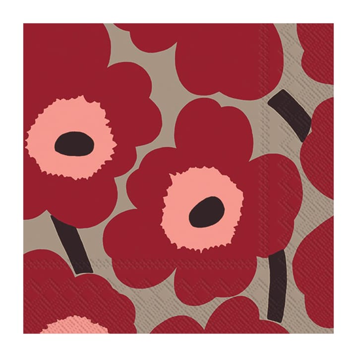 Unikko 냅킨 33x33 cm 20개 - Red-linen - Marimekko | 마리메꼬