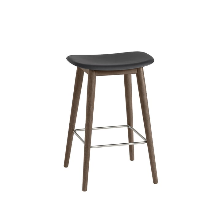 파이버 바 체어, 우드 레그 75 cm - Black, dark brown stained legs - Muuto | 무토