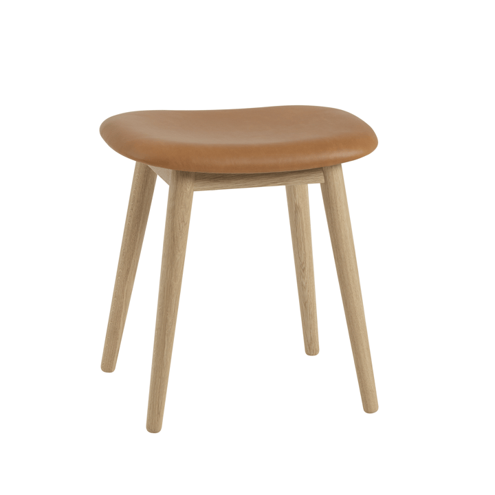 파이버 스툴 - Leather cognac, oak legs - Muuto | 무토