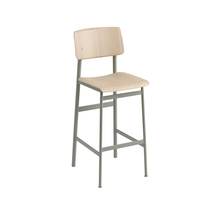 로프트 바 스툴 - Oak-high-dusty green steel legs - Muuto | 무토