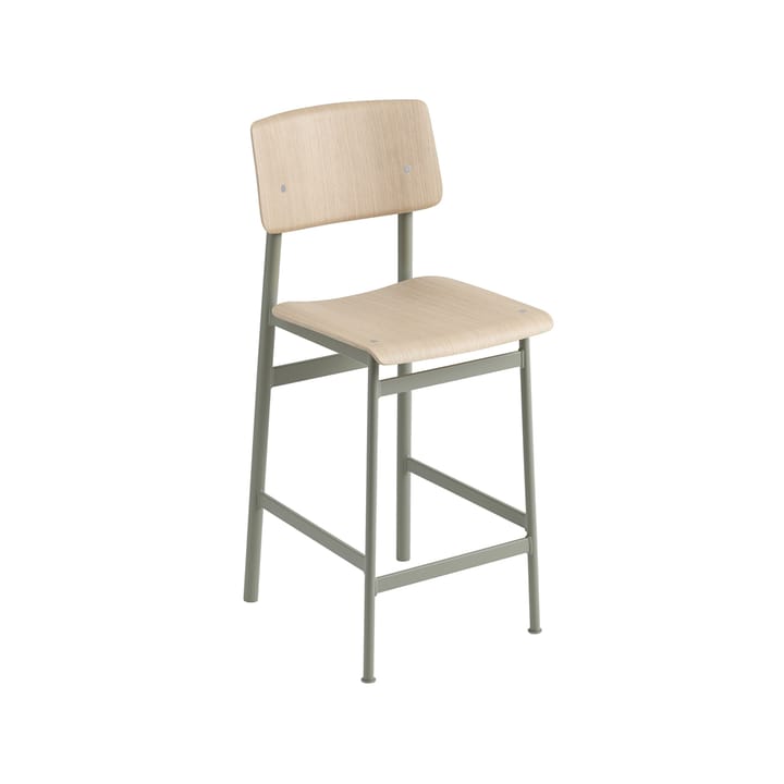 로프트 바 스툴 - Oak-low-dusty green steel legs - Muuto | 무토