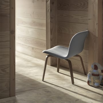 비수 라운지암 체어 - Refine leather beige-Brown oak - Muuto | 무토