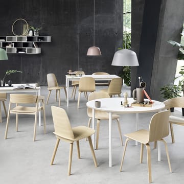 베이스 다이닝 테이블 round Ø110 cm - White laminate-Plywood-White - Muuto | 무토