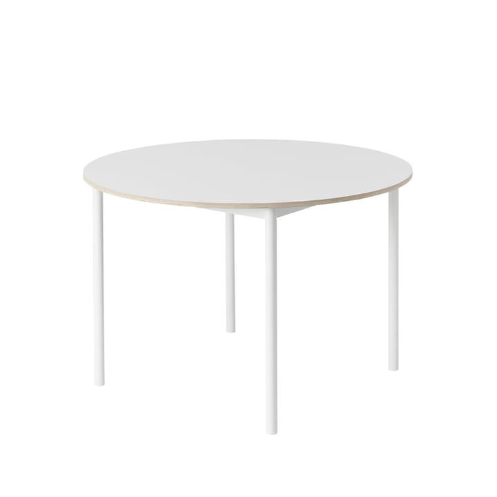 베이스 다이닝 테이블 round Ø110 cm - White laminate-Plywood-White - Muuto | 무토