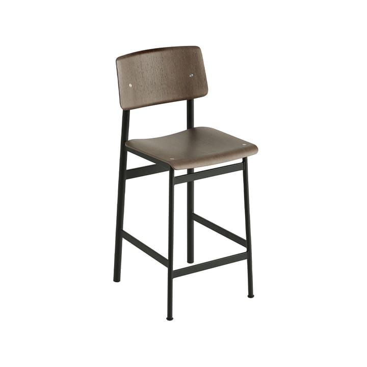 로프트 바 스툴 - Stained dark brown, low, black steel legs - Muuto | 무토