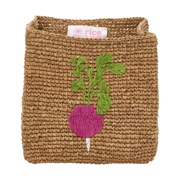 라이스 라피아 수납 바스켓 2개 - Radish Embroidery-Tea - RICE | 라이스