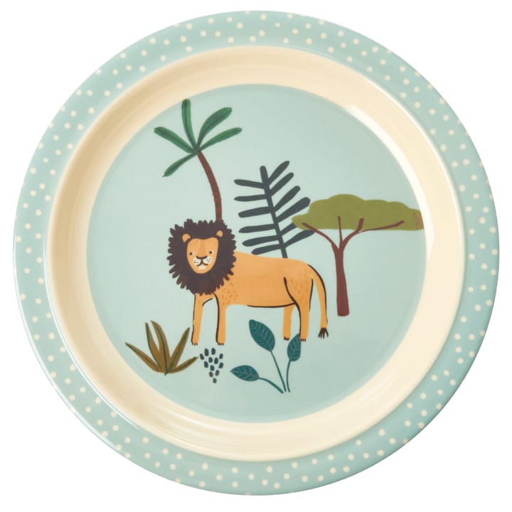 라이스 어린이 접시 ��정글 애니멀 - blue-multi - RICE | 라이스