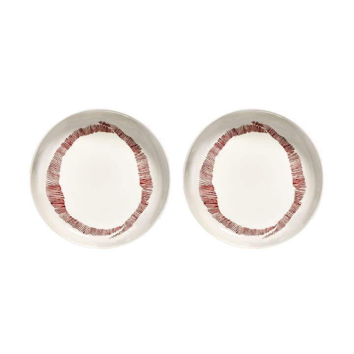 Ottolenghi Feast 딥플레이트 Ø22 cm 2개 세트 - White stripes-red - Serax | 세락스