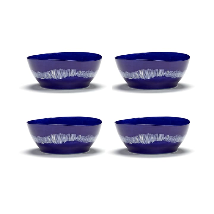 Ottolenghi Feast 보울 L Ø17 cm 4개 세트 - Dark blue stripes-white - Serax | 세락스