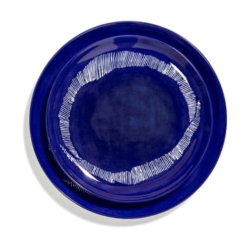 Ottolenghi Feast 접시 M Ø22,5 cm 2개 세트 - Dark blue stripes-white - Serax | 세락스