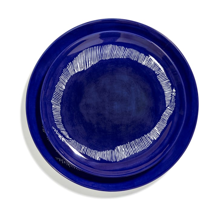 Ottolenghi Feast 접시 M Ø22,5 cm 2개 세트, Dark blue stripes-white Serax | 세락스