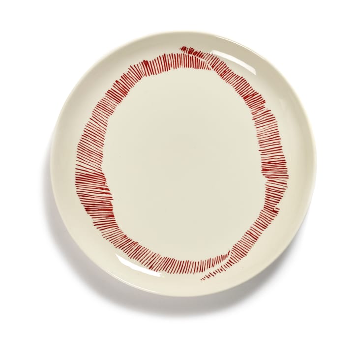 Ottolenghi Feast 접시 M Ø22,5 cm 2개 세트 - White stripes-red - Serax | 세락스