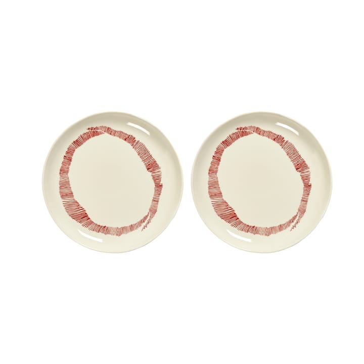 Ottolenghi Feast 접시 S Ø19 cm 2개 세트 - White stripes-red - Serax | 세락스