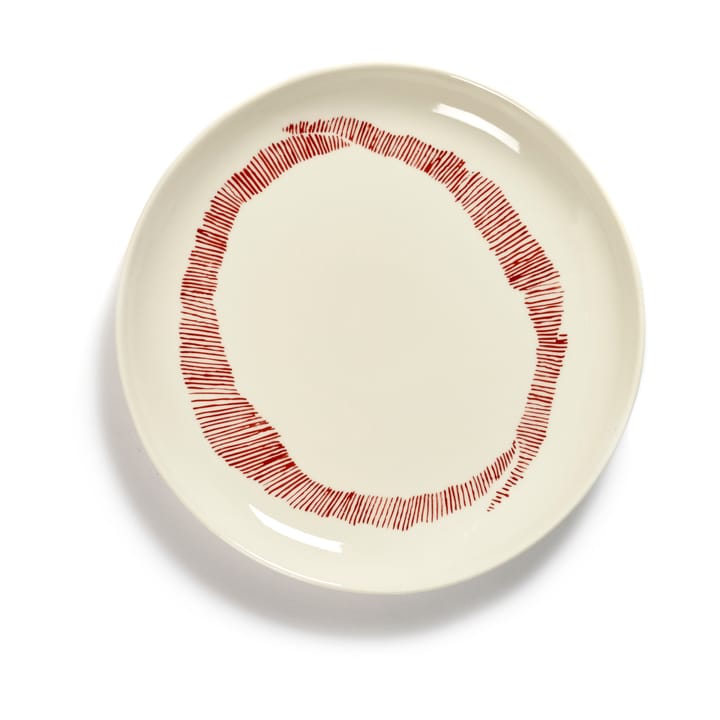 Ottolenghi Feast 접시 S Ø19 cm 2개 세트 - White stripes-red - Serax | 세락스