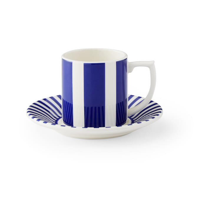 Steccato 에스프레소 컵 8 cl 과 소서 Ø11 cm - Blue-white - Spode | 스포드