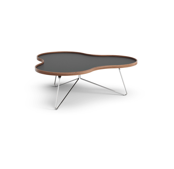 플라워 테이블 107x114 cm - Black, 39cm, walnut edge, chrome stand - Swedese | 스웨데제